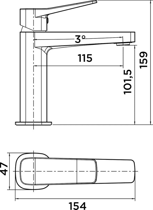 Grifo de lavabo medio Stillo Eros negro con aireador