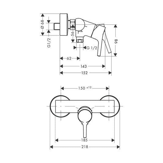 Ducha Hansgrohe Talis S monomando - Cromo