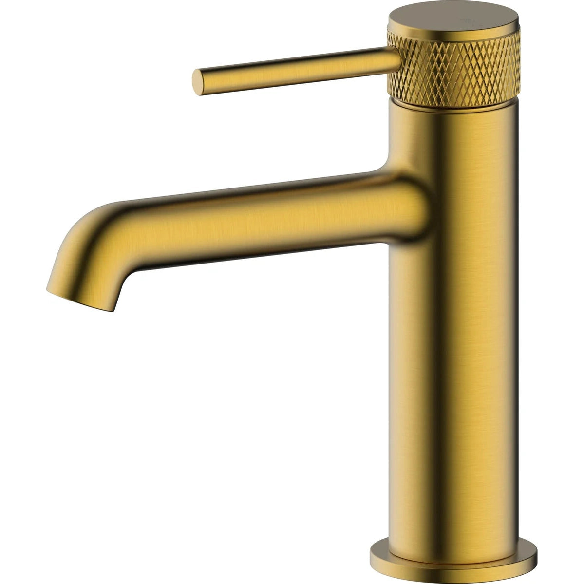 Grifo de lavabo Stillo Hades color oro acabado moleteado con ahorro de energía Cold Open y cuerpo bajo