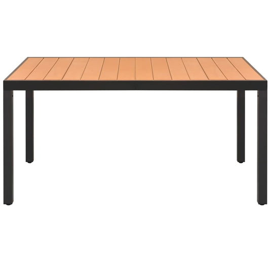 Mesa De Jardín De Aluminio Y Wpc Marrón 150X90X74 Cm