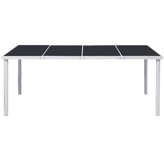 Mesa De Jardín De Acero Negra 190X90X74 Cm