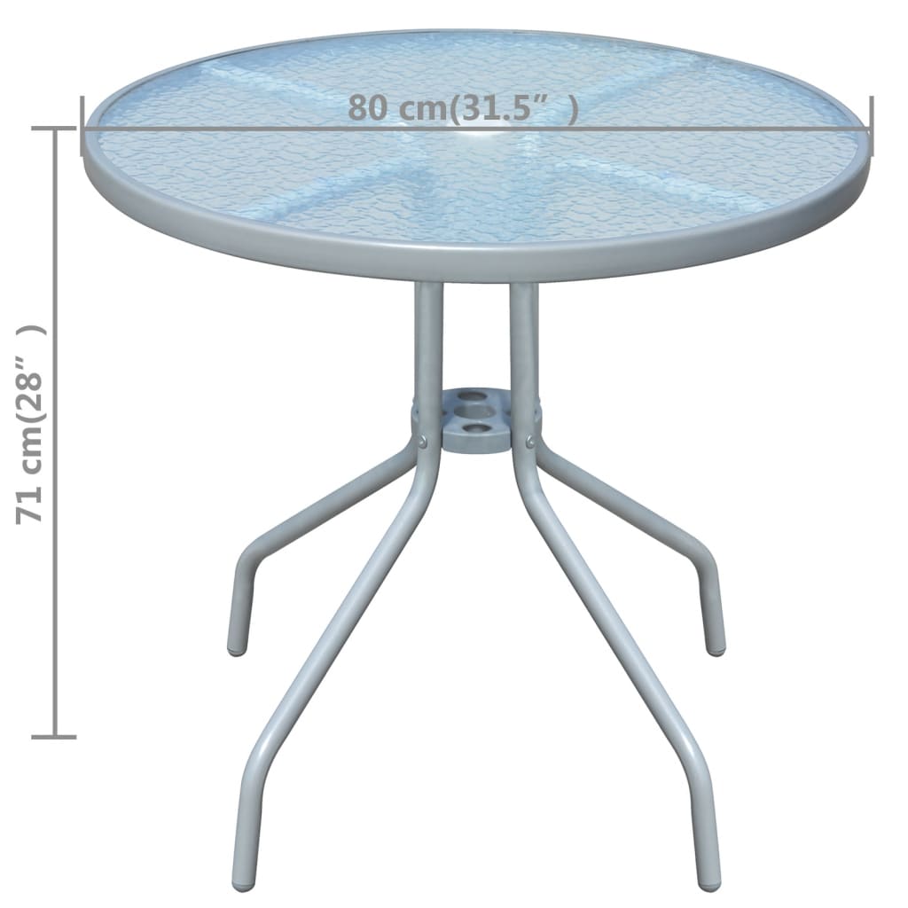 Mesa De Jardín Bistro De Acero Gris