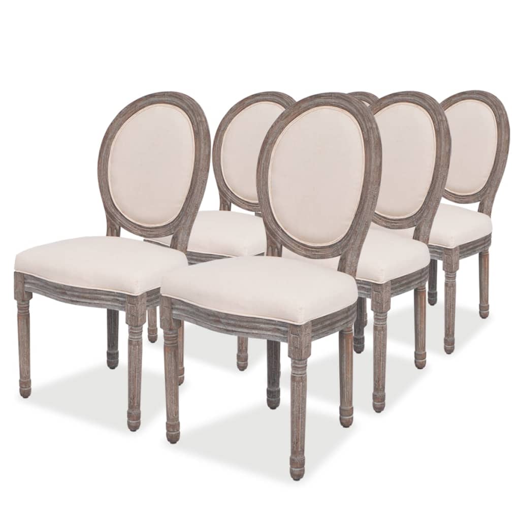 Sillas De Comedor 2 Unidades Tela Color Crema