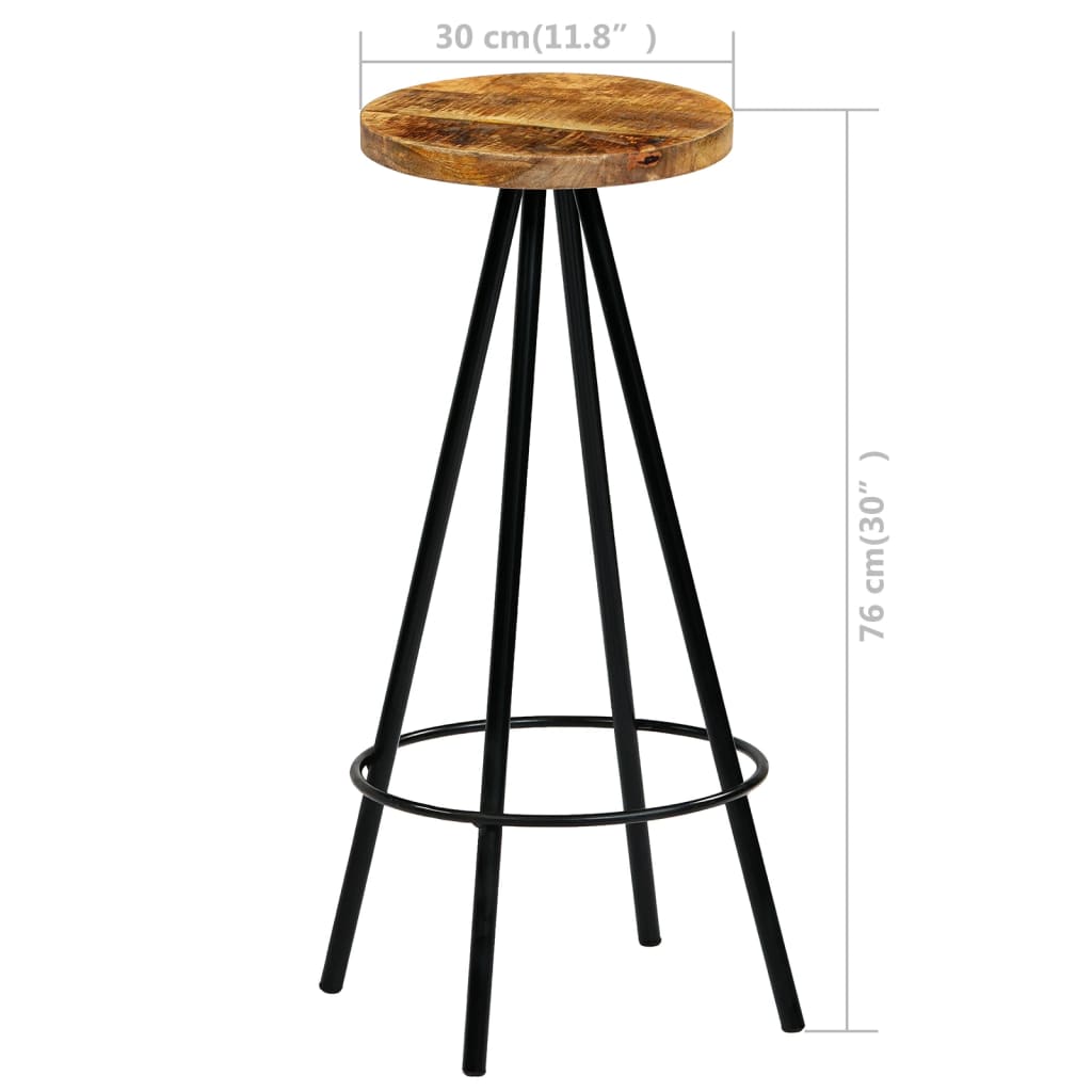 Taburetes De Barra De Cocina 4 Unidades Madera Maciza De Mango