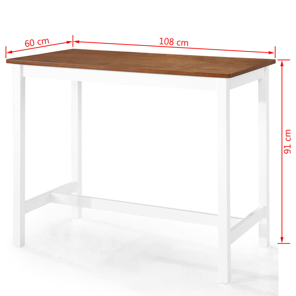 Juego De Mesa Alta Y Taburete De Cocina 5 Pzas Madera Maciza