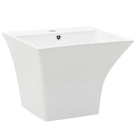 Lavabo De Pared De Cerámica Blanco 500X450X410 Mm