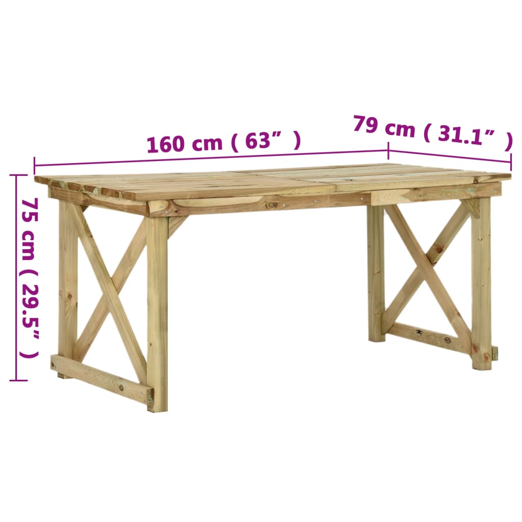 Mesa De Jardín De Madera
