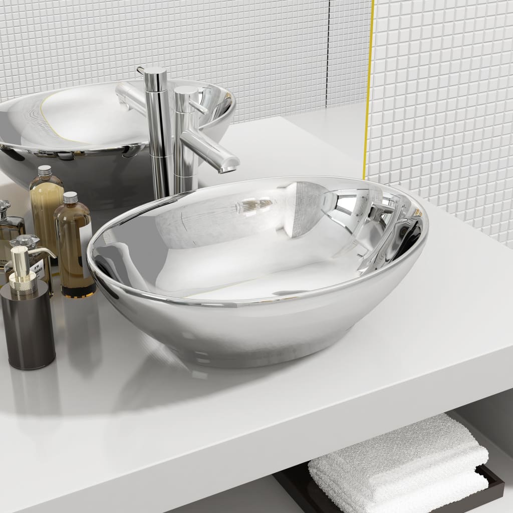 Lavabo Ovalado De Cerámica 40X33 Cm