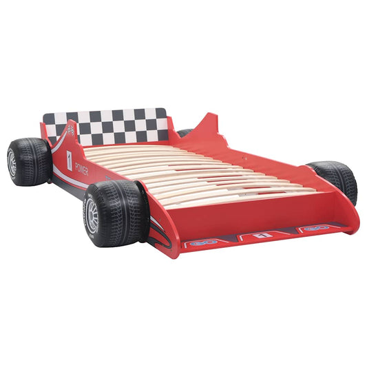 Cama Con Forma De Coche De Carreras Para Niños 90X200 Cm Roja