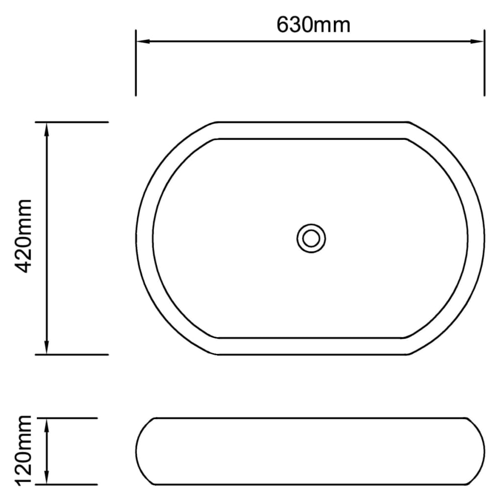 Lavabo De Cerámica Ovalado