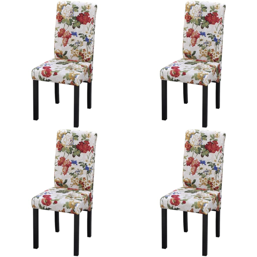 Sillas De Comedor 6 Uds Tela Multicolor