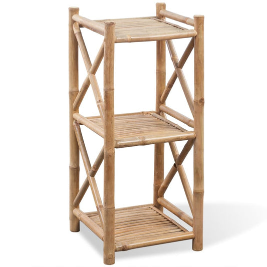 Estantería Cuadrada De 3 Niveles De Bambú