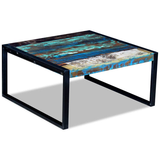 Mesa De Centro De Madera Maciza Reciclada 80X80X40 Cm