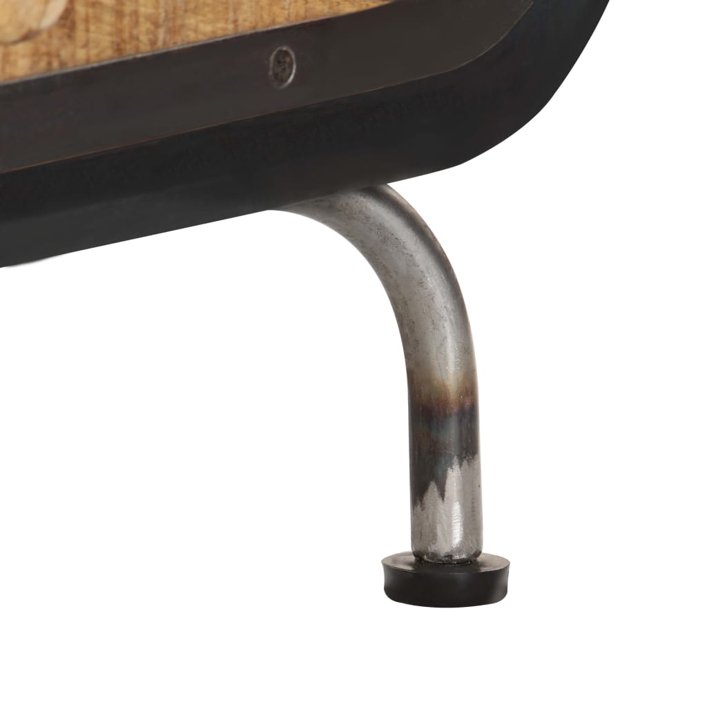 Mesa De Centro Madera Maciza De Mango 100X50X35 Cm