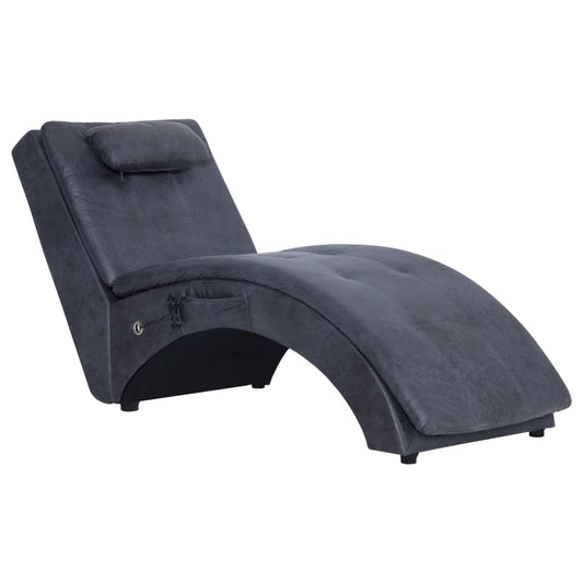 Diván De Masaje Con Almohada De Piel De Ante Artificial