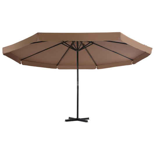 Sombrilla De Jardín Con Base Portátil Gris Taupe