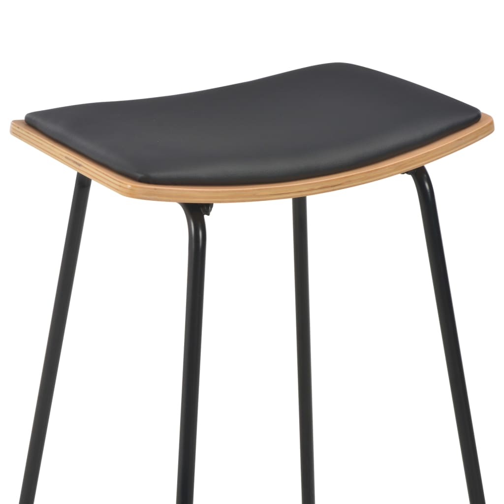 Conjunto De Mesa Alta Y Taburetes 3 Piezas Acero Negro
