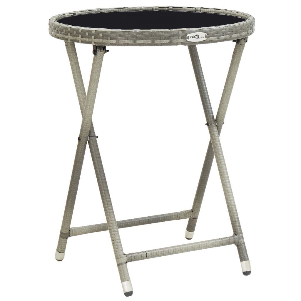 Mesa De Centro Ratán Sintético Y Vidrio Templado 60 Cm