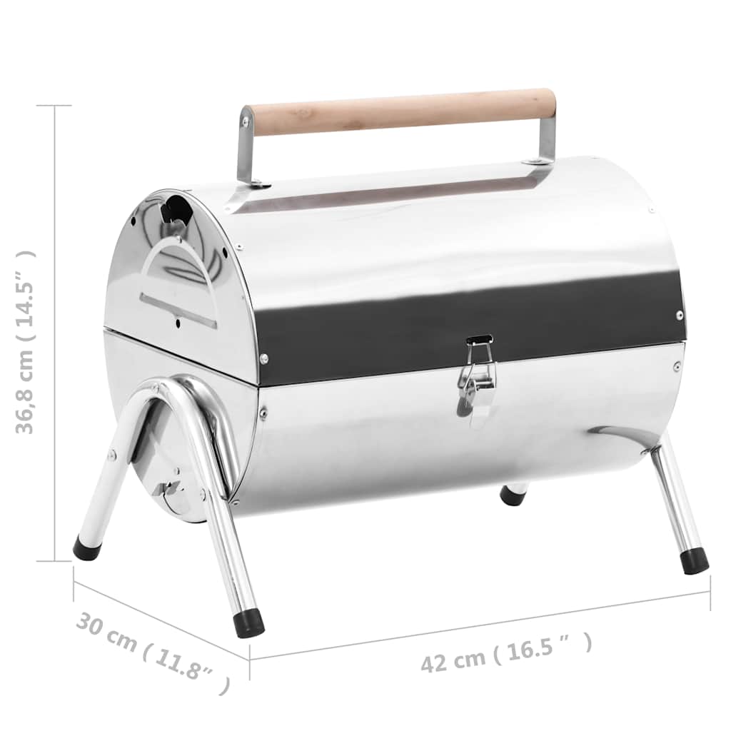 Barbacoa De Carbón De Sobremesa Acero Inoxidable Doble Parrilla