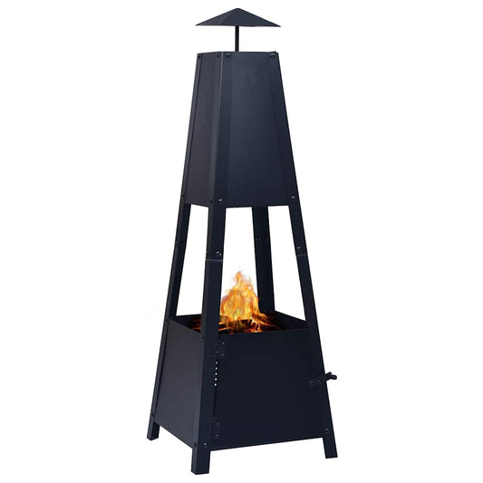 Brasero De Acero Negro 35X35X99 Cm