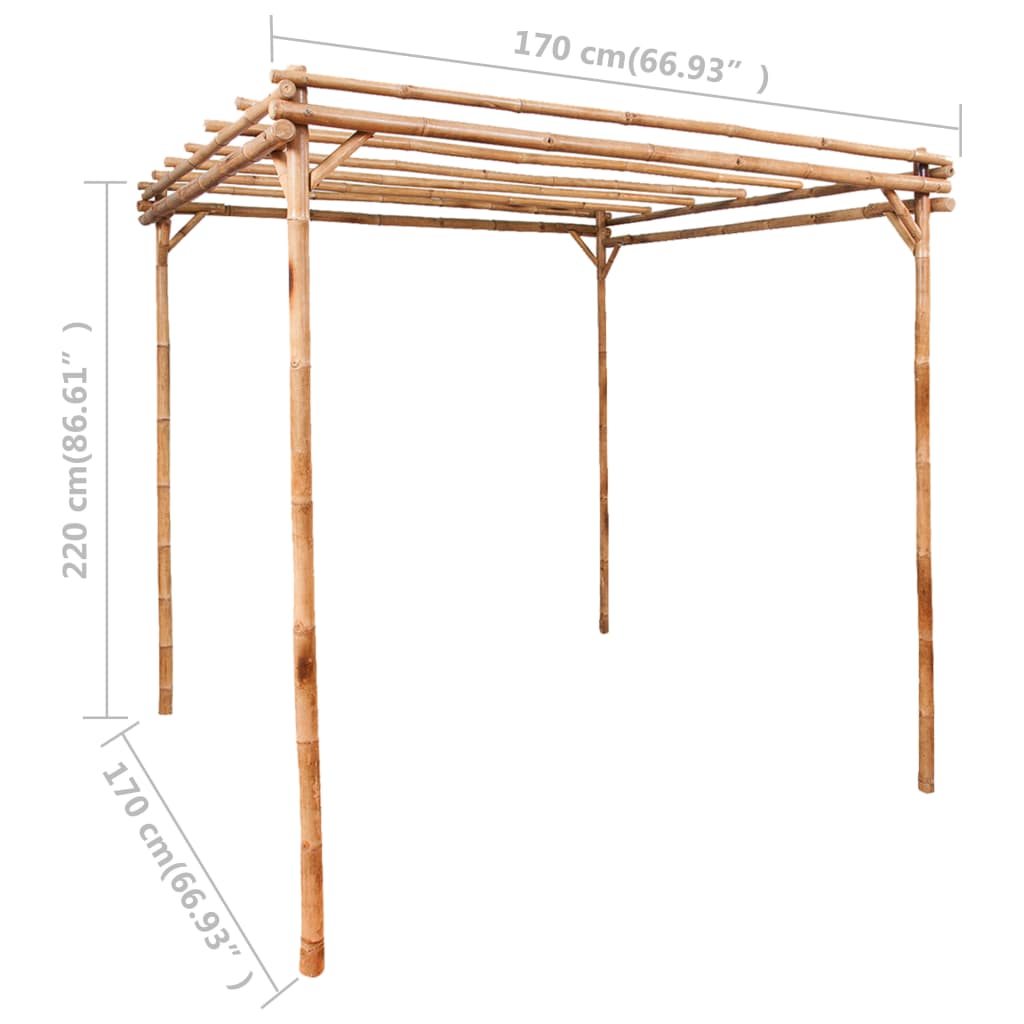 Pérgola De Bambú 170X170X220 Cm