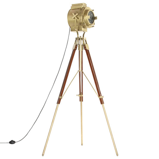 Lámpara De Suelo Con Trípode Madera Maciza De Mango 193 Cm