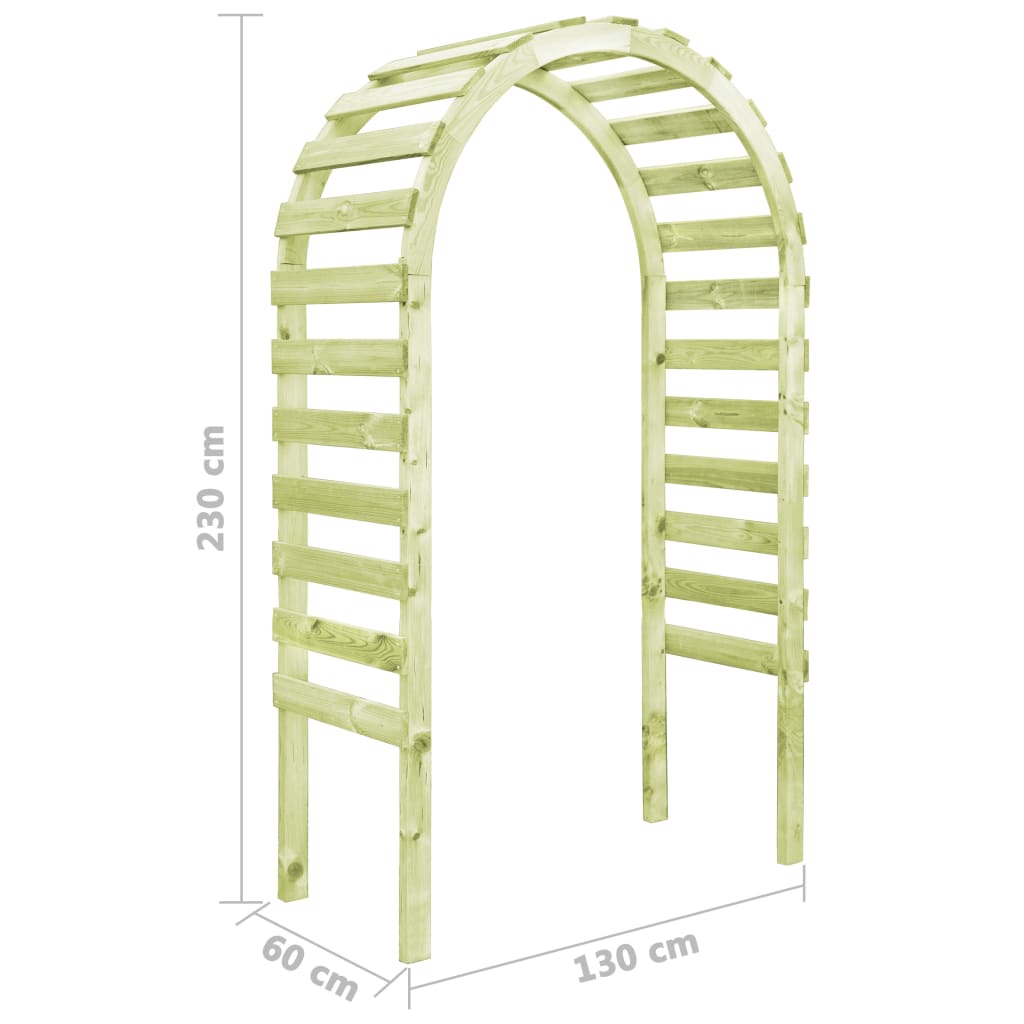 Pérgola De Jardín Madera De Pi Impregnada 130X60X230 Cm