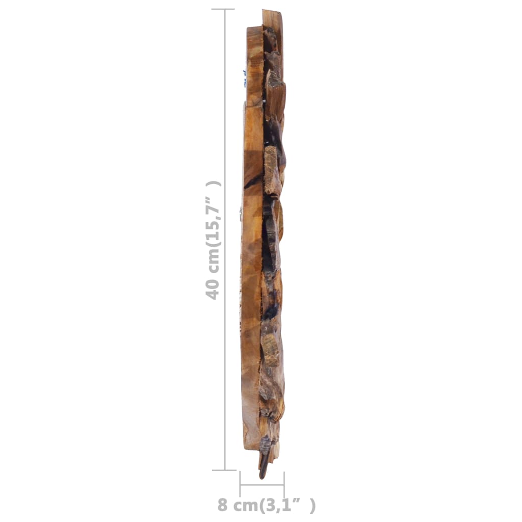 Espejo De Pared Redondo Teca 40 Cm