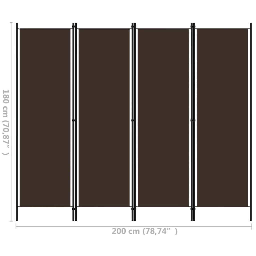 Biombo Divisor De 4 Paneles 200X180 Cm