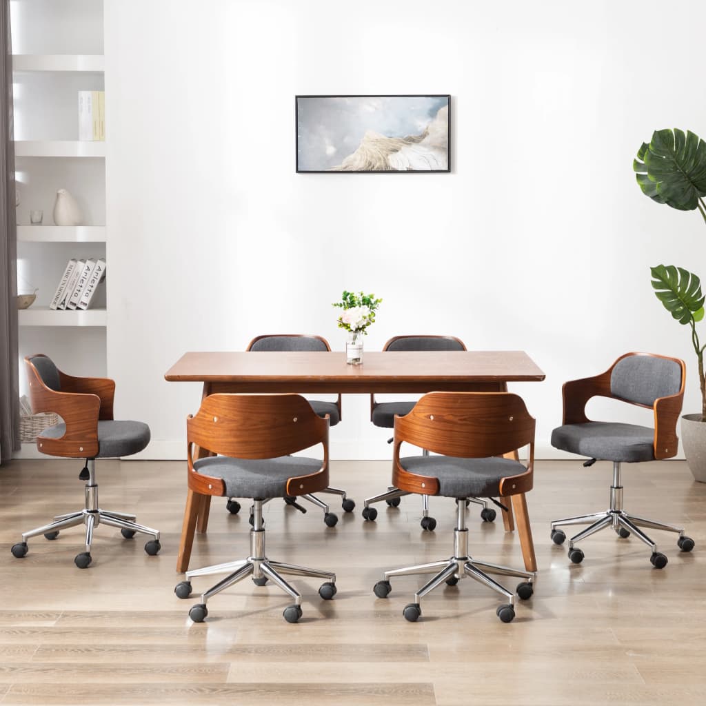 Silla De Comedor Giratoria Madera Curvada Cuero Sintético