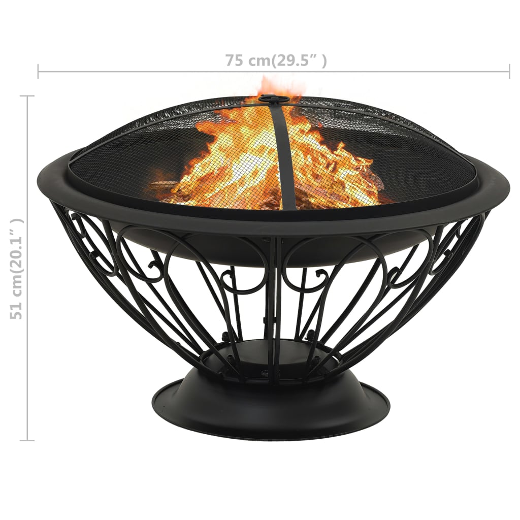 Brasero Con Atizador Acero Xxl 75 Cm