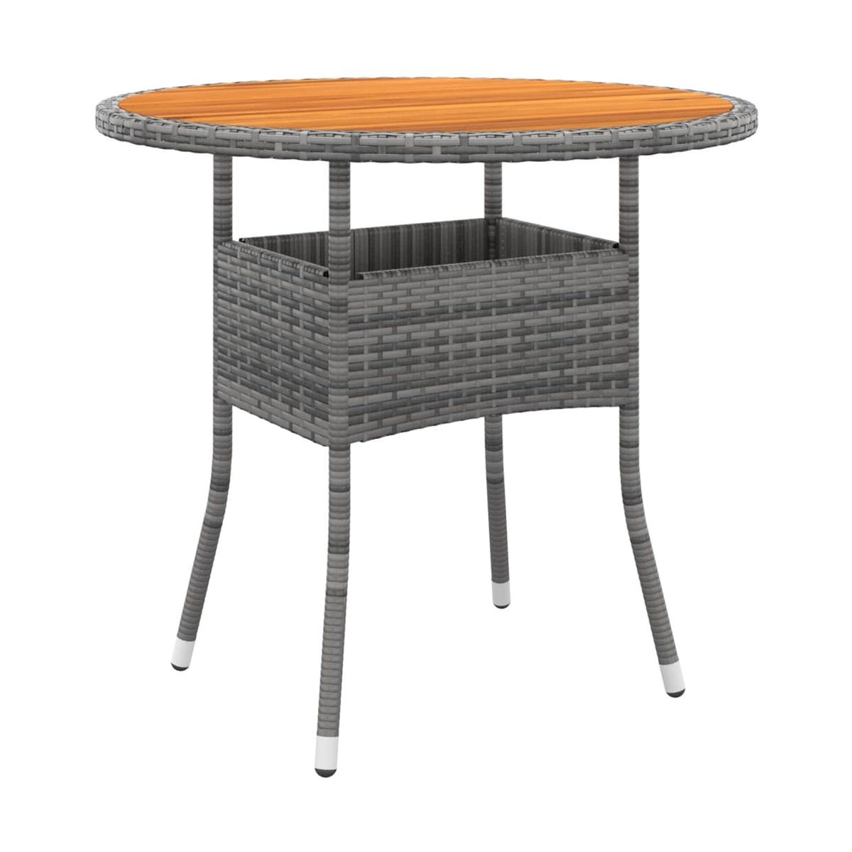Mesa De Jardín Madera Acacia Y Ratán Sintético Ø80X75 Cm