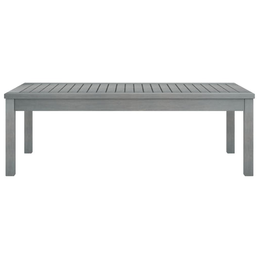 Mesa De Centro De Madera Maciza De Acacia Gris 100X50X33 Cm