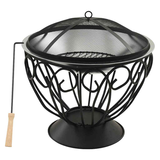 Brasero Y Barbacoa 2 En 1 Atizador Acero Inoxidable 59X59X60 Cm