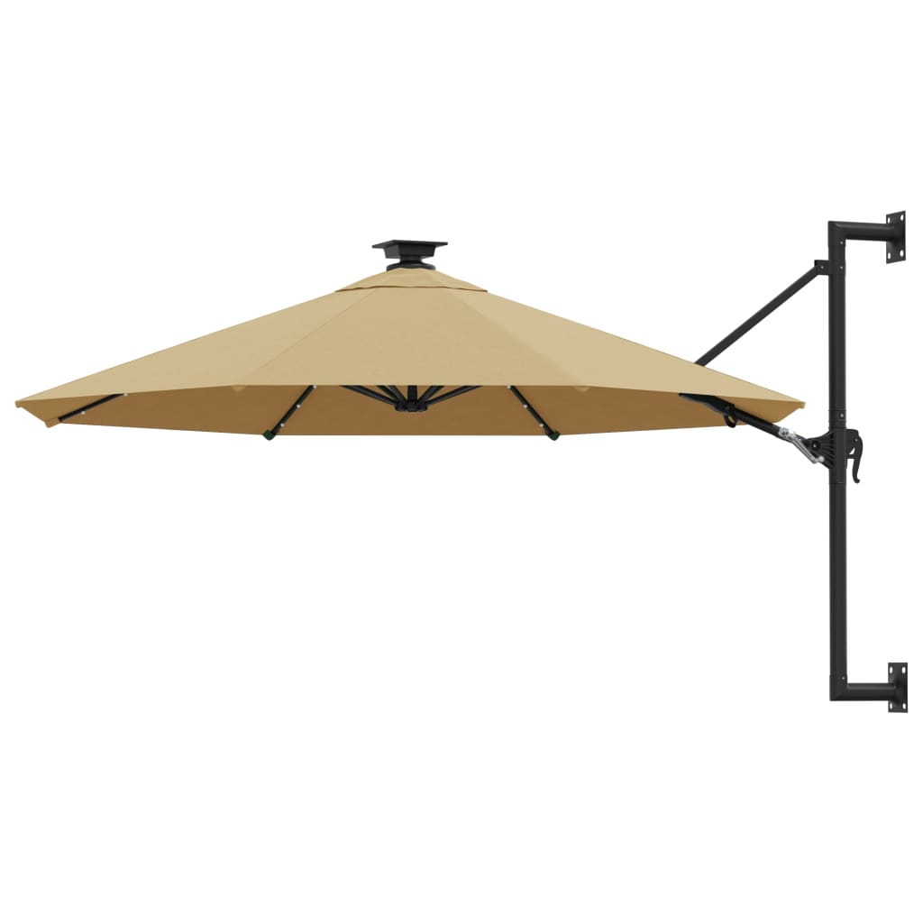 Sombrilla De Jardín De Pared Con Luces Led 300 Cm