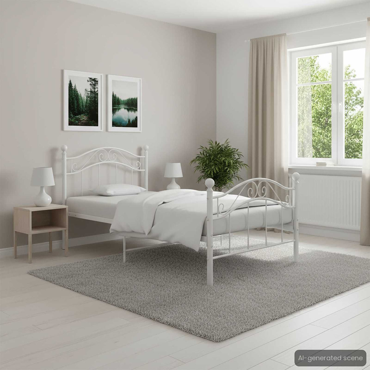 Estructura De Cama Sin Colchón Metal