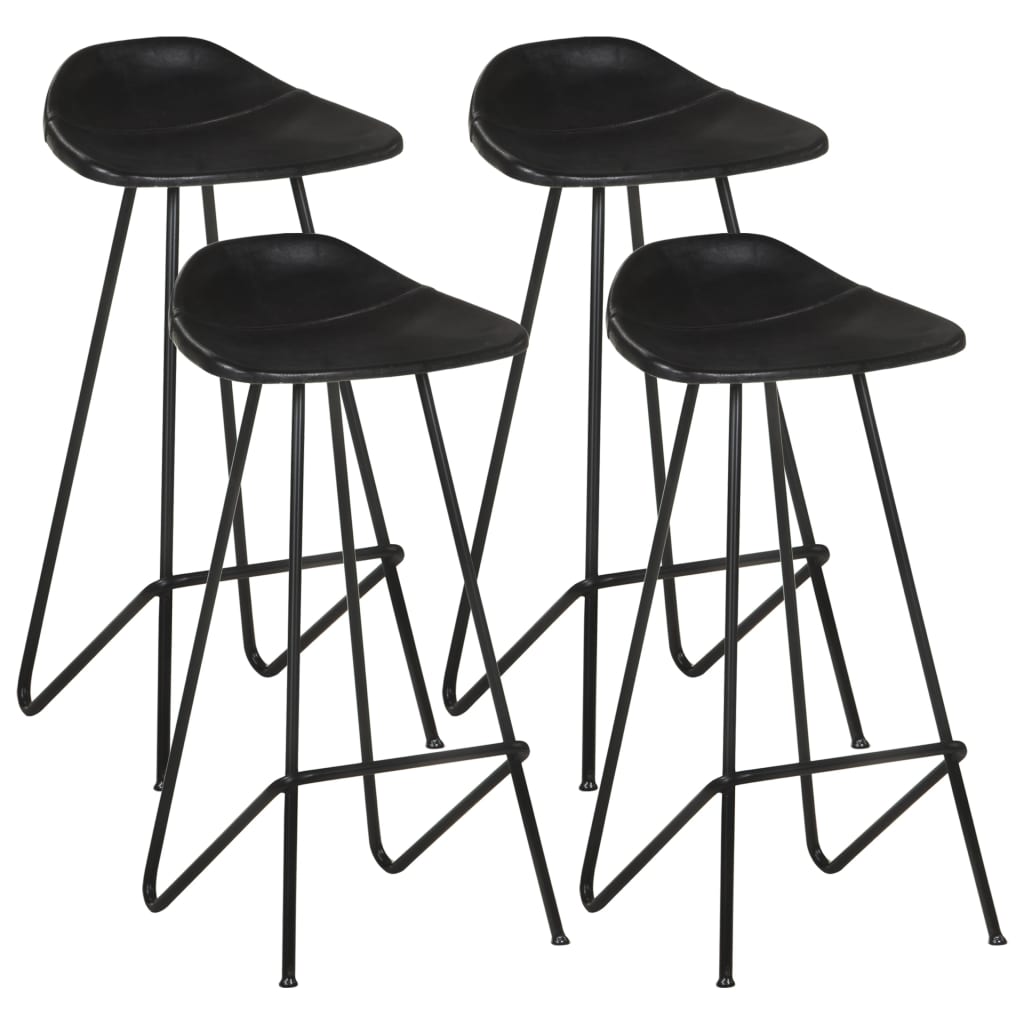 Taburetes De Cocina 2 Unidades Cuero Auténtico