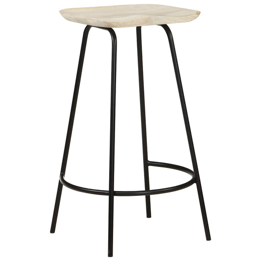 Taburetes De Cocina 2 Unidades Madera Maciza De Mango