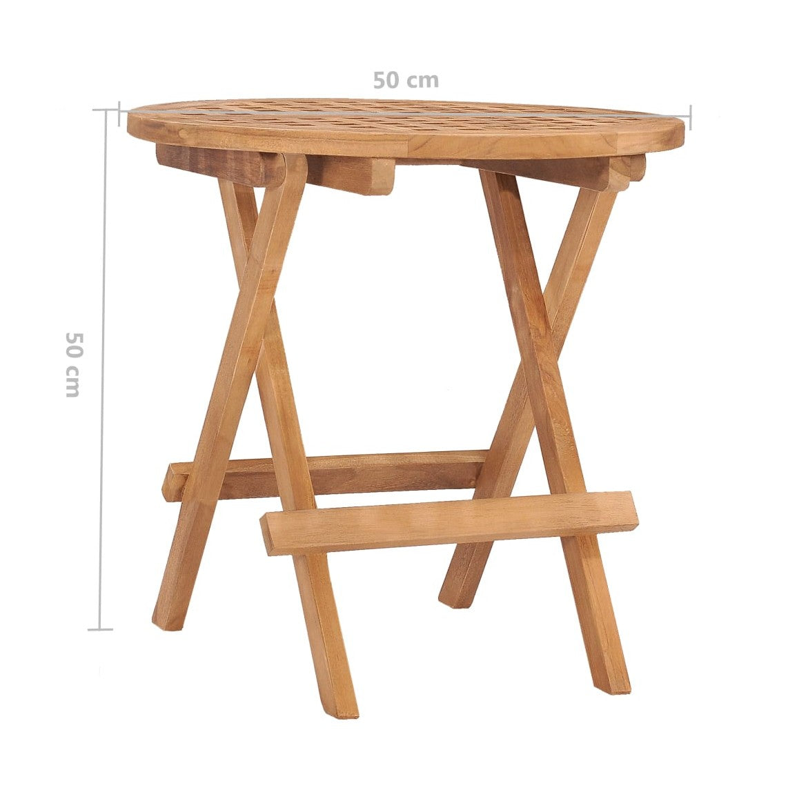 Mesa Plegable De Jardín Madera Maciza De Teca 50X50X50 Cm