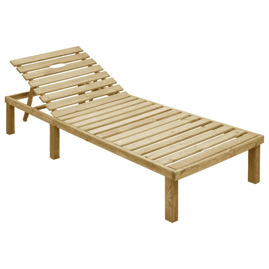 Tumbona Con Cojín Madera De Pino Impregnada
