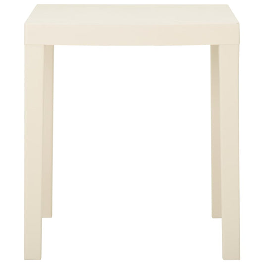 Mesa De Jardín De Plástico Blanca 79X65X72 Cm