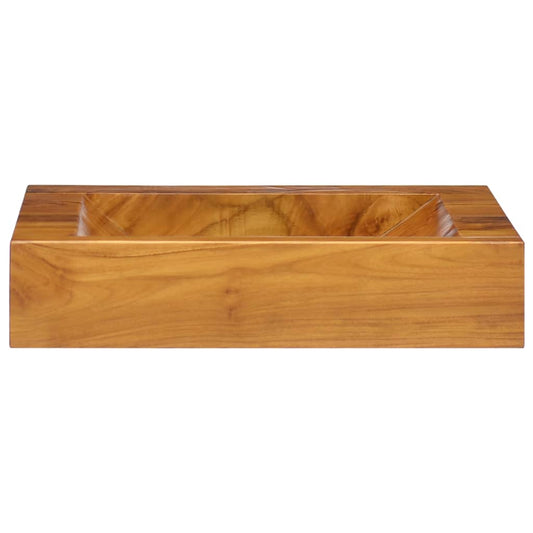 Lavabo De Madera Maciza De Teca 50X35X10 Cm