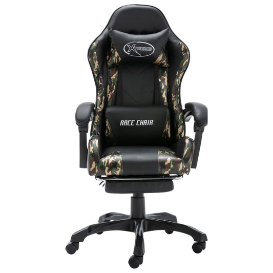 Silla Gaming Cuero Sintético Negro Y Camuflaje
