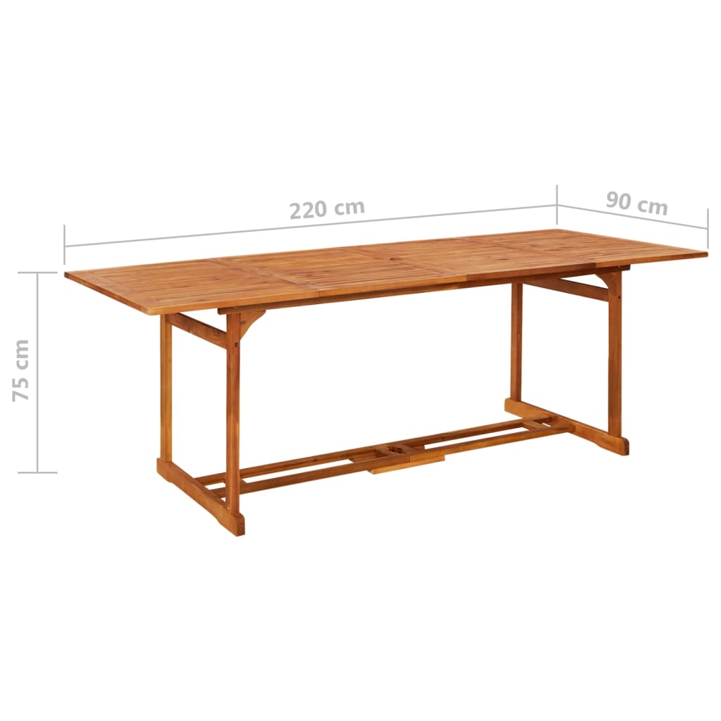 Mesa De Comedor Jardín Madera Maciza De Acacia
