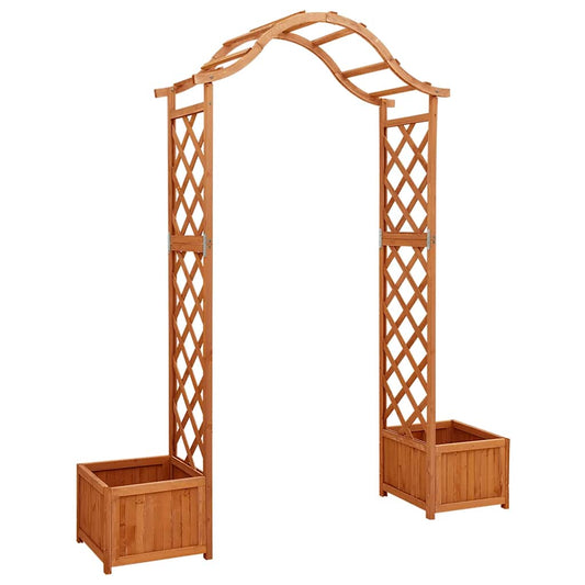 Pérgola De Jardín Con Jardinera Madera Maciza De Abeto