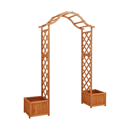 Pérgola De Jardín Con Jardinera Madera Maciza De Abeto