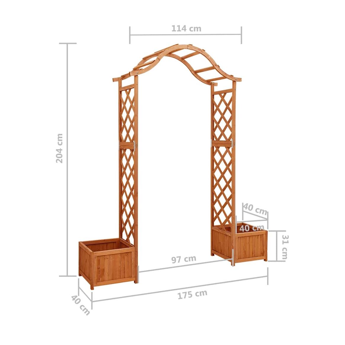 Pérgola De Jardín Con Jardinera Madera Maciza De Abeto