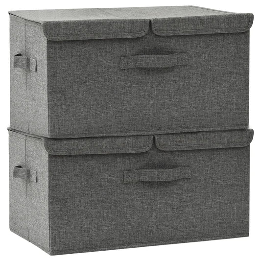 Cajas De Almacenaje 2 Unidades Tela Gris