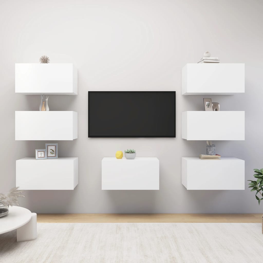 Conjunto De Mueble De Tv 7 Pcs 30,5 X 30 X 60 Cm