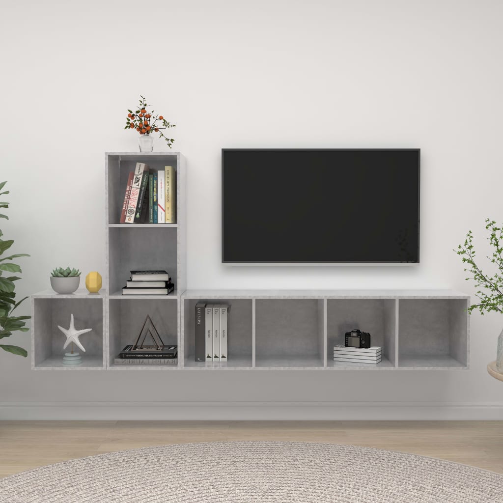 Conjunto De Mueble De Tv 3 Pcs Roble Artesanal
